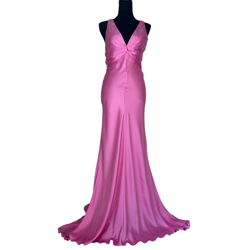 Dina Bar El Y2K Kate Hudson Silk Fairy Formal Dress Mermaid Train Backless Small - Picture 1 of 16